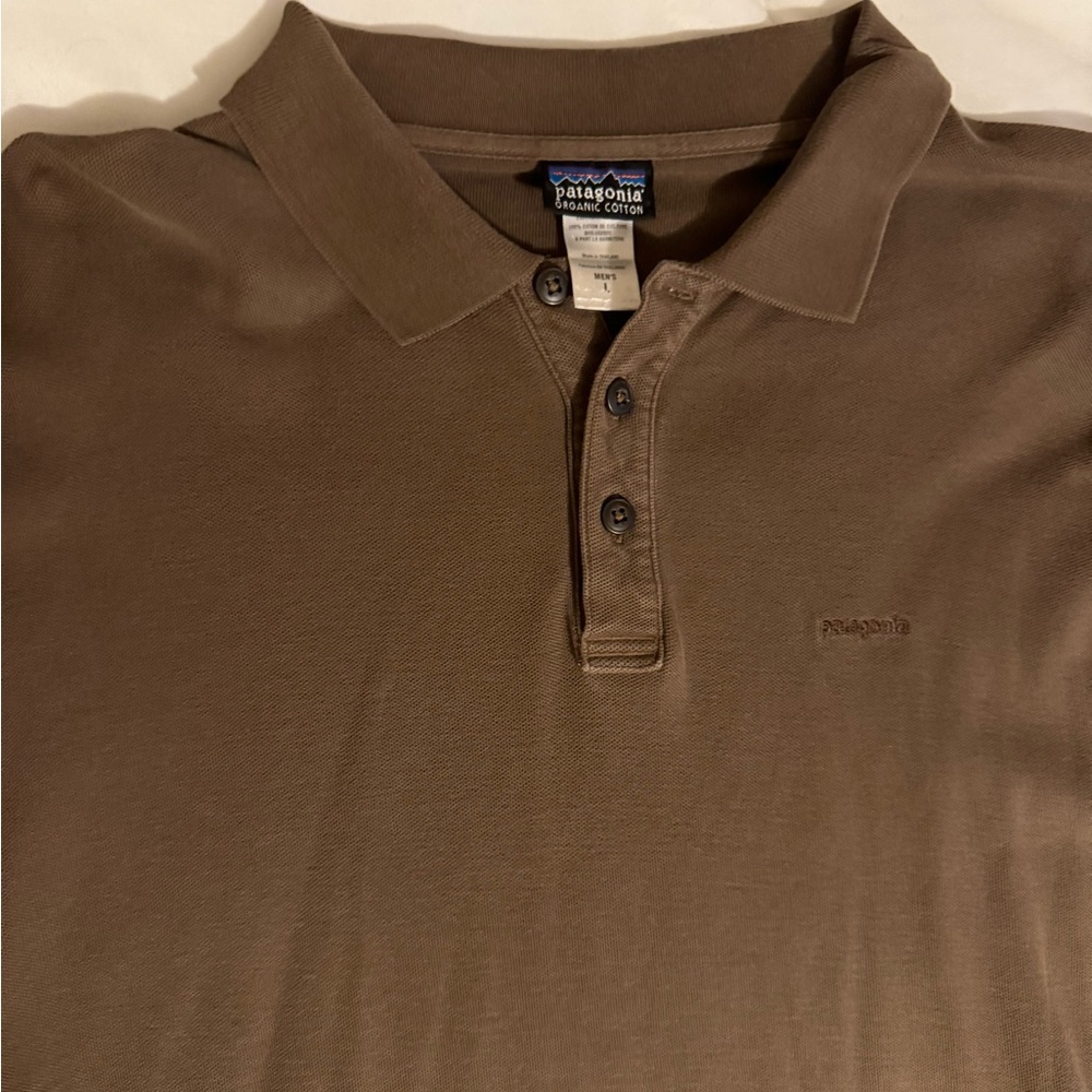 Patagonia brown long sleeve pullover 100% cotton sz L